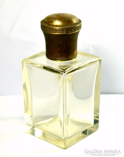 1920 Körül úti polished glass men's toilet with copper cap - perfume bottle