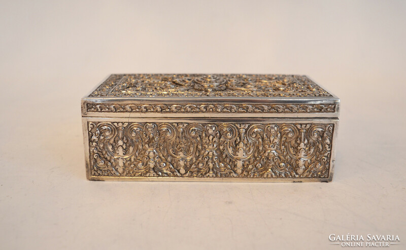 Silver wooden box - richly decorated