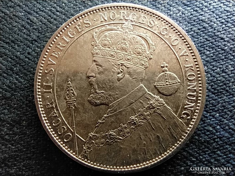 Sweden 25th Anniversary of Reign .800 Silver 2 kroner 1897 eb (id67583)