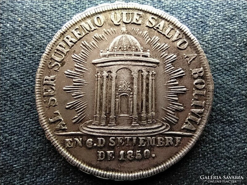 Bolívia Proklamációs érem 1852 ezüst 26,7g (id65296)