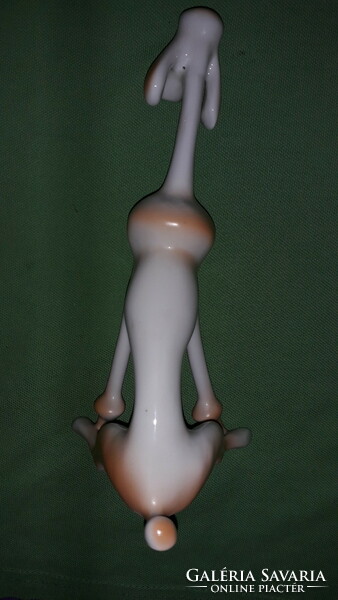 Hollóházi ART DECO uszkár porcelán kutya figura 19 cm HIBÁTLAN a képek szerint