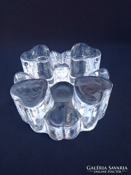 Heart-shaped glass crystal candle holder