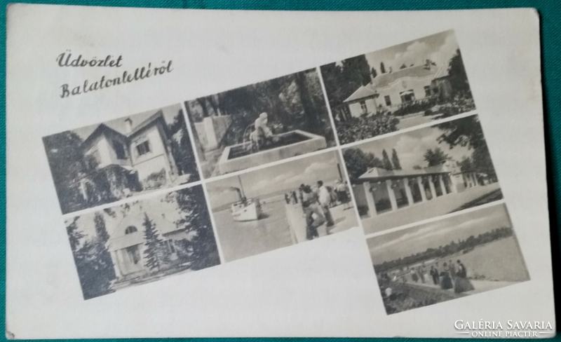 Üdvözlet Balatonlelléről, mozaik képeslap, futott, 1963