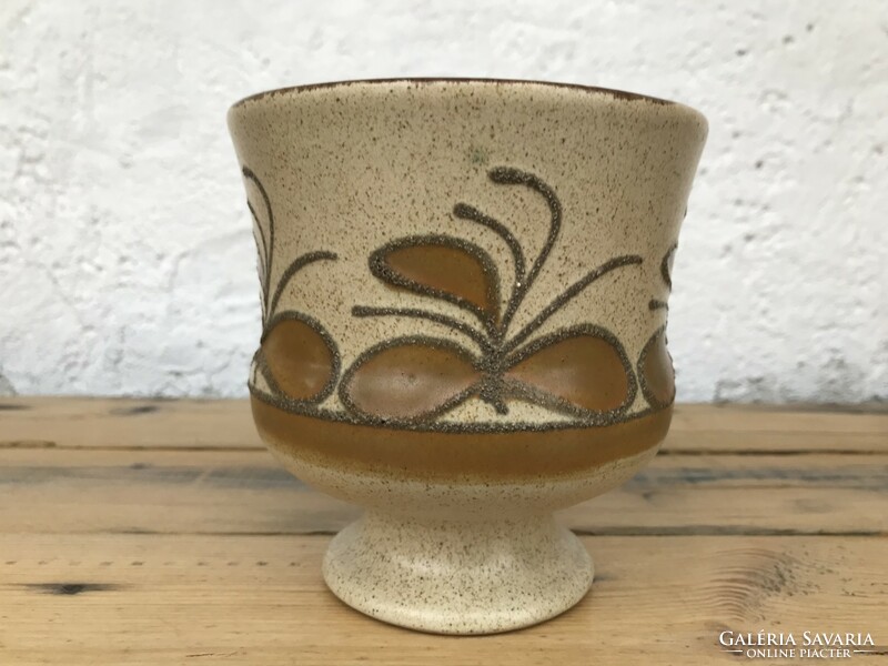 Retro small-scale flower-patterned planter vintage ddr planter