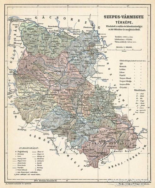 Szepes vármegye térképe (Reprint: 1905)