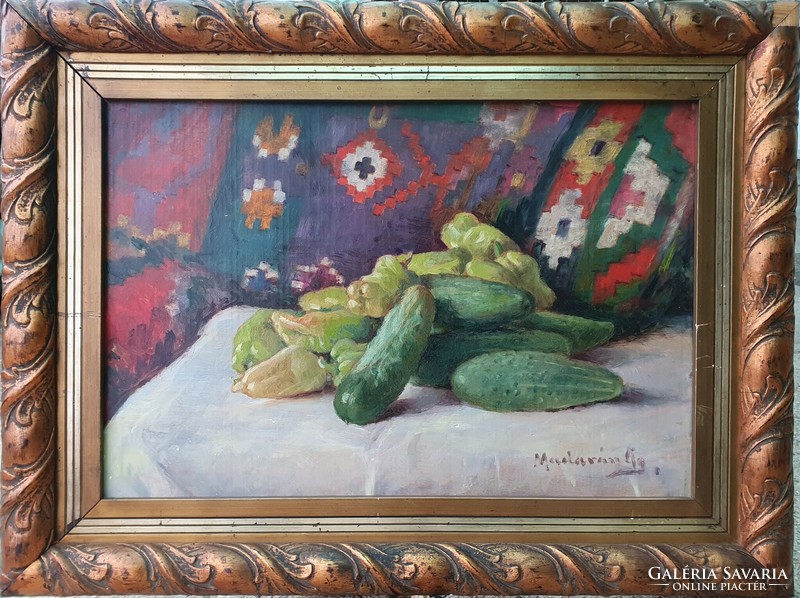 Gyula Madarász / still life with cucumber