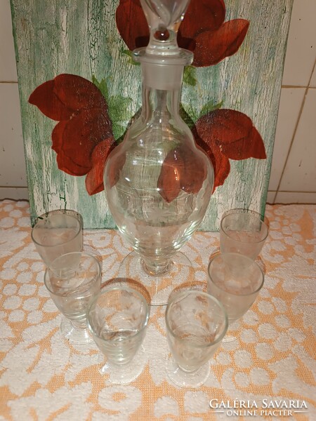 Retro pálinka glass with glasses