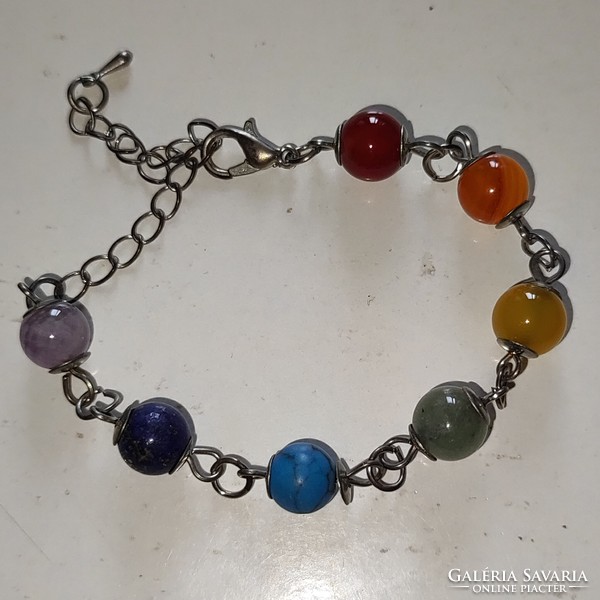 Wonderful mineral chakra metal bracelet