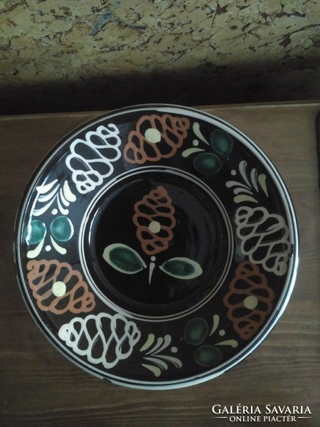 Folk ceramic plate, wall plate - málev