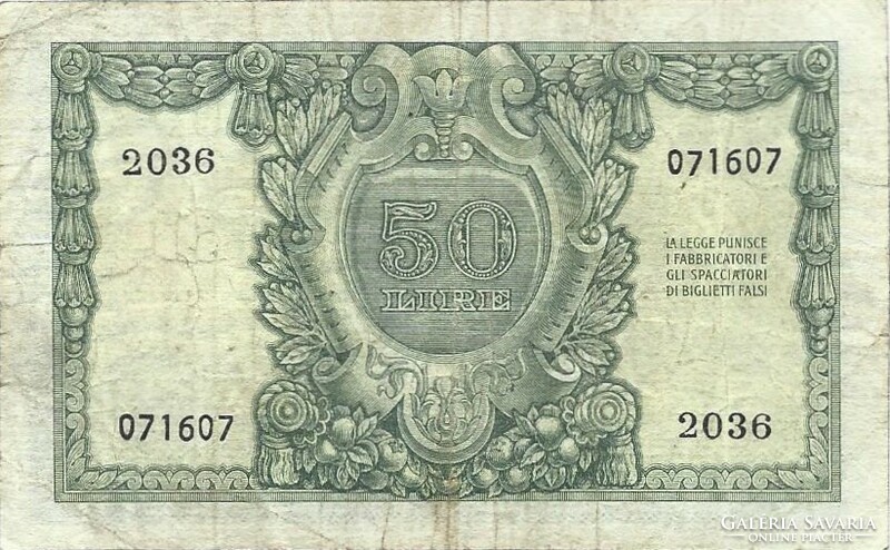 50 lira lire 1951 Olaszország