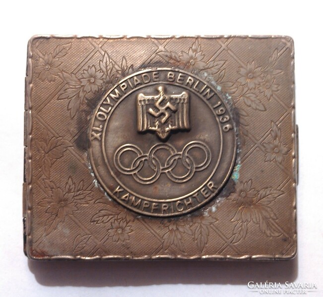 Berlin 1936 olympic games cigarette case ashtray badge marked signed third reich