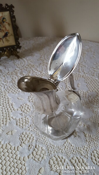 Italian royal crystal rock silver-plated and crystal glass duck-shaped decanter