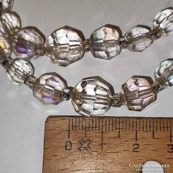 Aurora borealis 2-row Czech crystal necklace 45cm