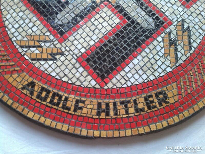 HITLER WAFFEN SS SCHUTZSTAFFEL DAGGER SWORD SHIELD CERAMIC MOSAIC THIRD REICH GERMAN WW2