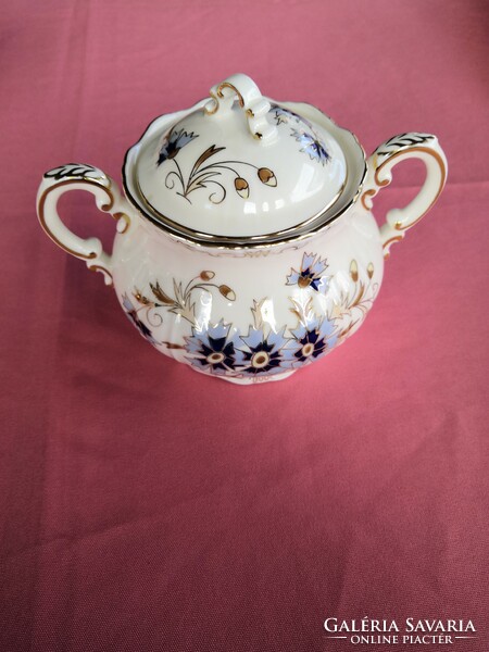Sugar bowl for Zsolnay cornflower tea set