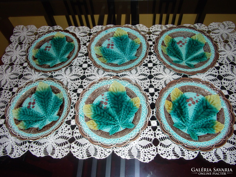 Antique hornberg majolica cake set