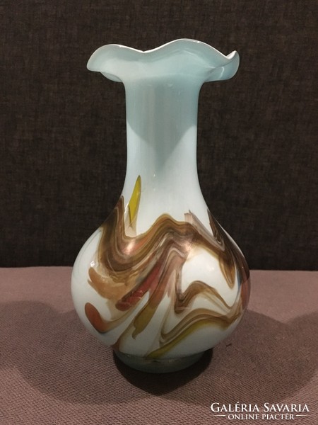 2 Murano turquoise vases with a beautiful marble pattern!! Flawless!!