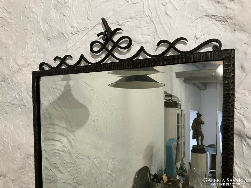 Old wrought iron mirror 110 x 55 x 45 cm