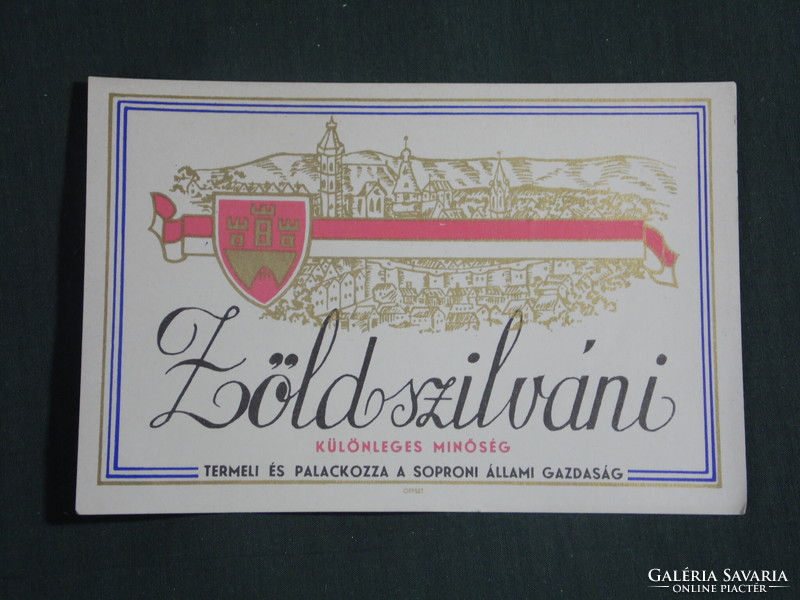 Wine label, wine farm in Sopron, Zöldssilvány