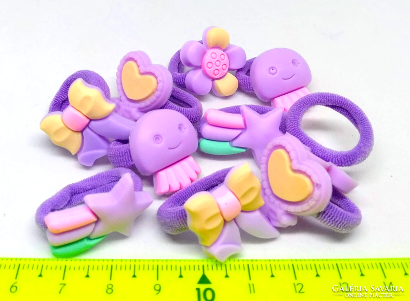 Girl's scrunchie set 5 pairs purple (1)