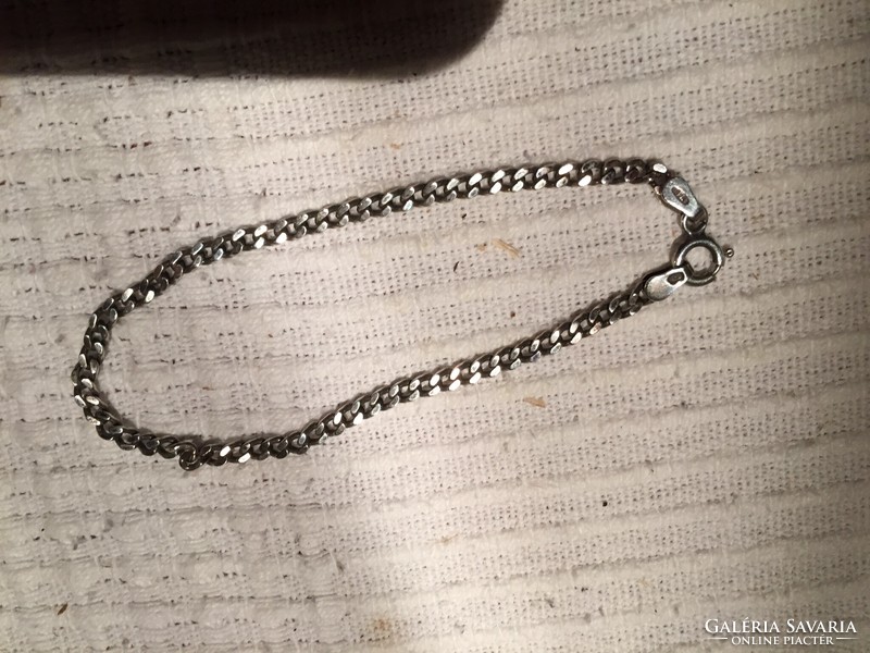 Silver, flat panzer bracelet, marked, 18 cm, 4.1 grams (gyfd)