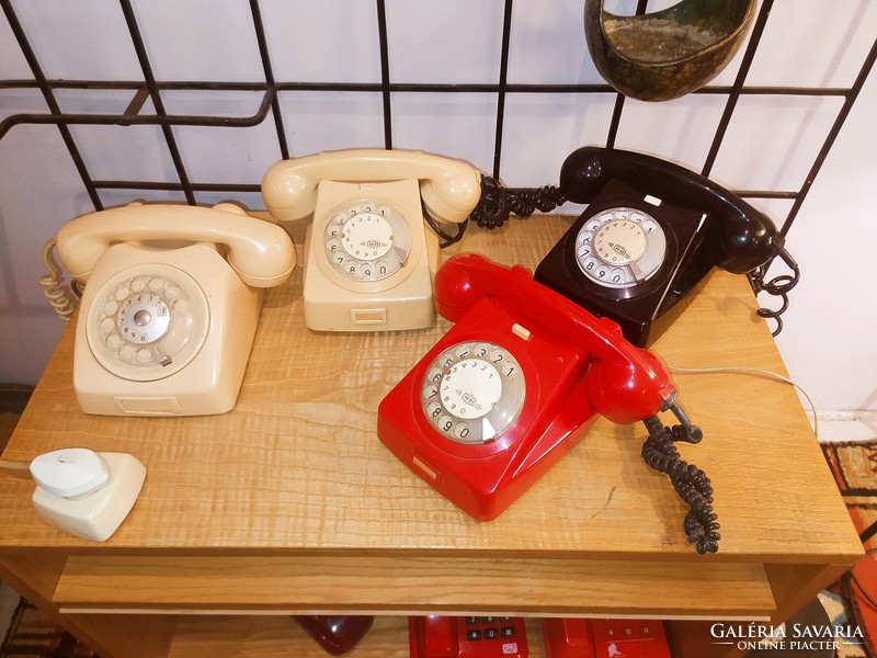Old dial, push-button telephones