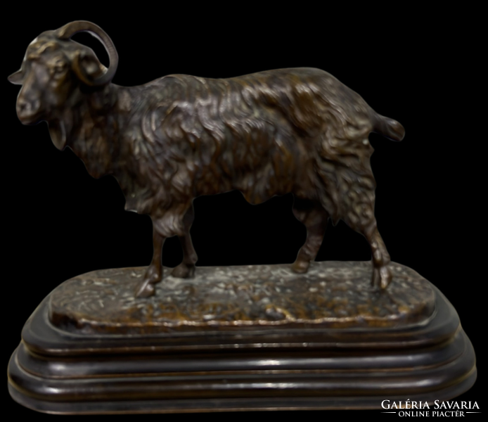 Fantastic antique bronze goat statue