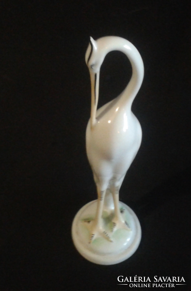 Hollóházi porcelán madár gém ( figurás szobor )