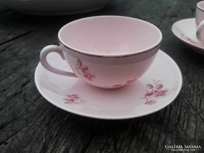 6 db.rózsaszín Zsolnay kávés csésze.