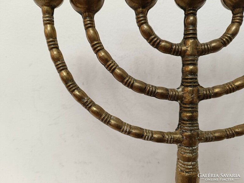 Antik menora judaika réz zsidó gyertyatartó 7 ágú menóra 393 8034