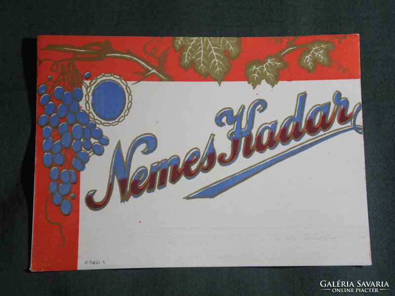 Wine label, noble Kadar wine