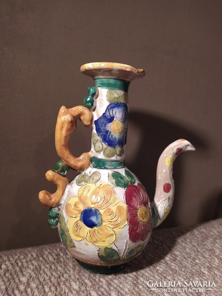 Italian floral ceramic candle holder