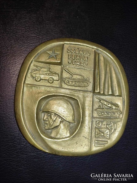 Bronze military commemorative medal medal plaque Székesfehérvár