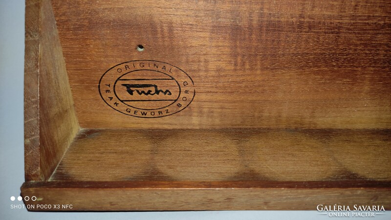 Discount now!! Marked original Fuchs Denmark teak wood spice shelf shelf only 1960s 2 pieces