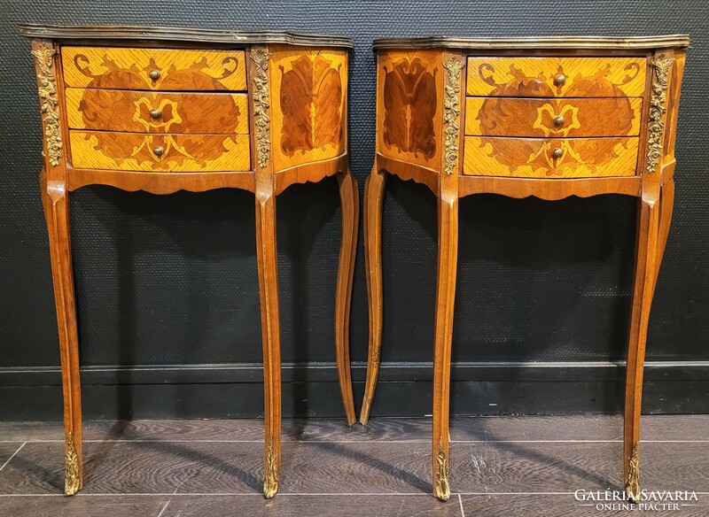 A pair of inlaid drawers