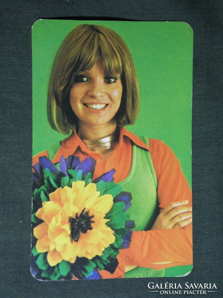 Kártyanaptár, Centrum Áruház ,erotikus női modell, 1975 ,   (2)
