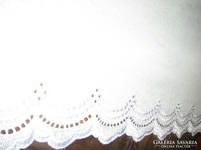 Beautiful vintage fabric with embroidered lacy bottom curtains
