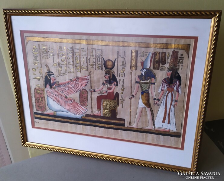 Egyiptomi papiruszkép szépen keretezve eladó!