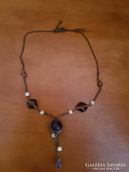 Old necklace with purple stones