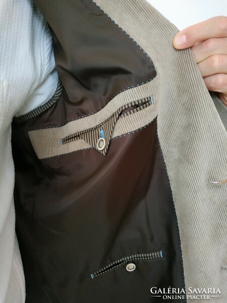 Digel drab micro corduroy men's jacket with deerskin elbow reinforcement the menswear concept