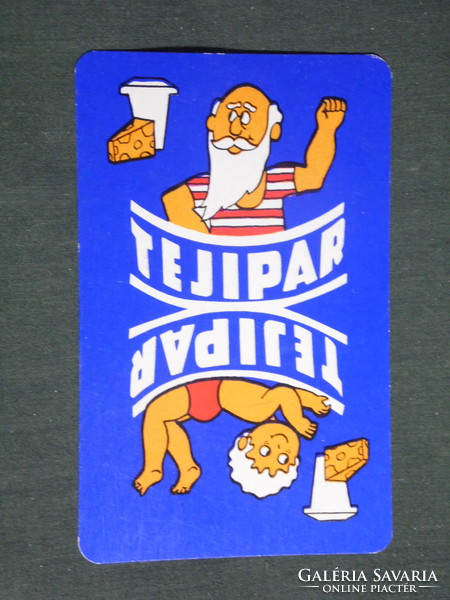 Kártyanaptár, Magyar tejipari vállalatok, grafikai rajzos,humoros, 1976 ,   (2)