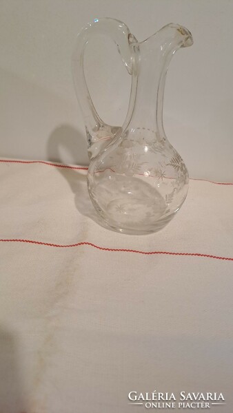 Old decorative vinegar glass decanter