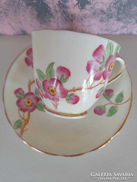 English wild rose porcelain cup set