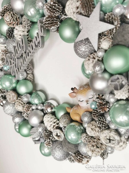 Deer/deer Advent wreath and door decoration set