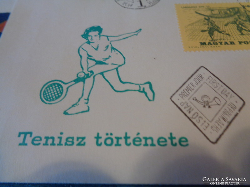 The history of tennis, first daily stamp issue 1963