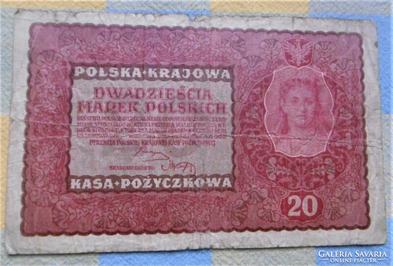 Bankjegyek Lengyelország "RRR" 5000 Márka,20 Márka 1 Márka T2-3 Egyben REF