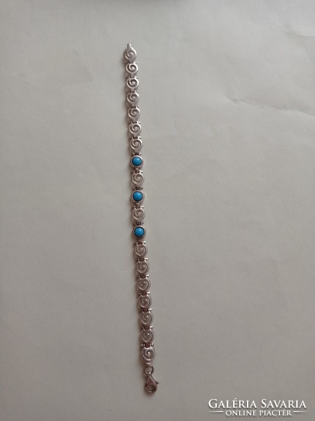 Silver bracelet with turquoise stones for sale in old, preserved condition, 18.5 cm approx. 7 mm wide small turquoise stones!!