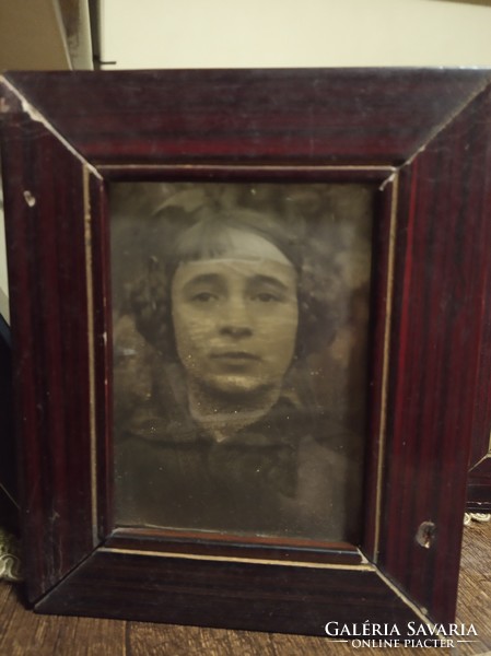 Férfi és női portré fotó (pozitív kép), üveglemezen