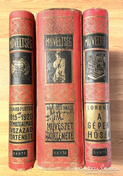 Gépek hősei, A művészet története - Dante Kiadó, 1931-1941. - három kötet, antikvár könyvek