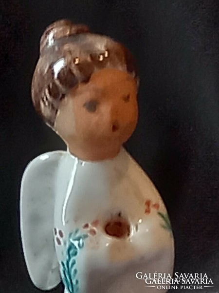 Apró Karácsonyi dísz kerámia angyalka figura (gyertyatartó)